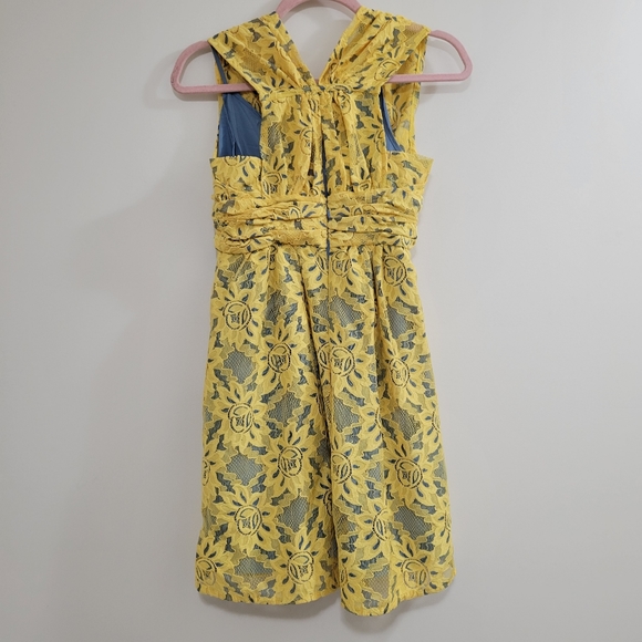 Anthro Tracy Reese Niki lace yellow mini dress 2P nwt - Picture 5 of 5